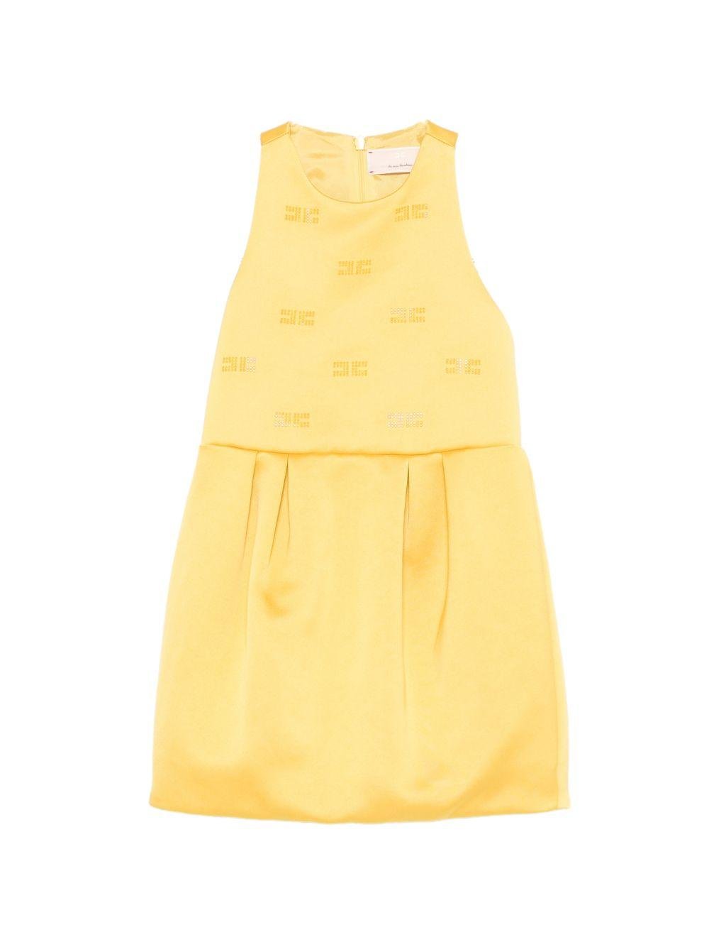 Abito per bambina Elisabetta Franchi La Mia Bambina giallo con decorazione logo - Rubino Kids