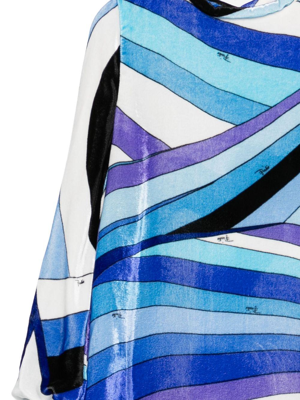 Abito per bambina Emilio Pucci Junior blu in velluto - Rubino Kids