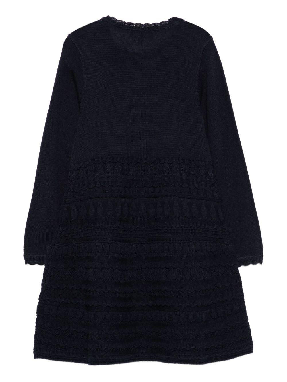 Abito per bambina Emporio Armani Kids blu con scollo tondo - Rubino Kids