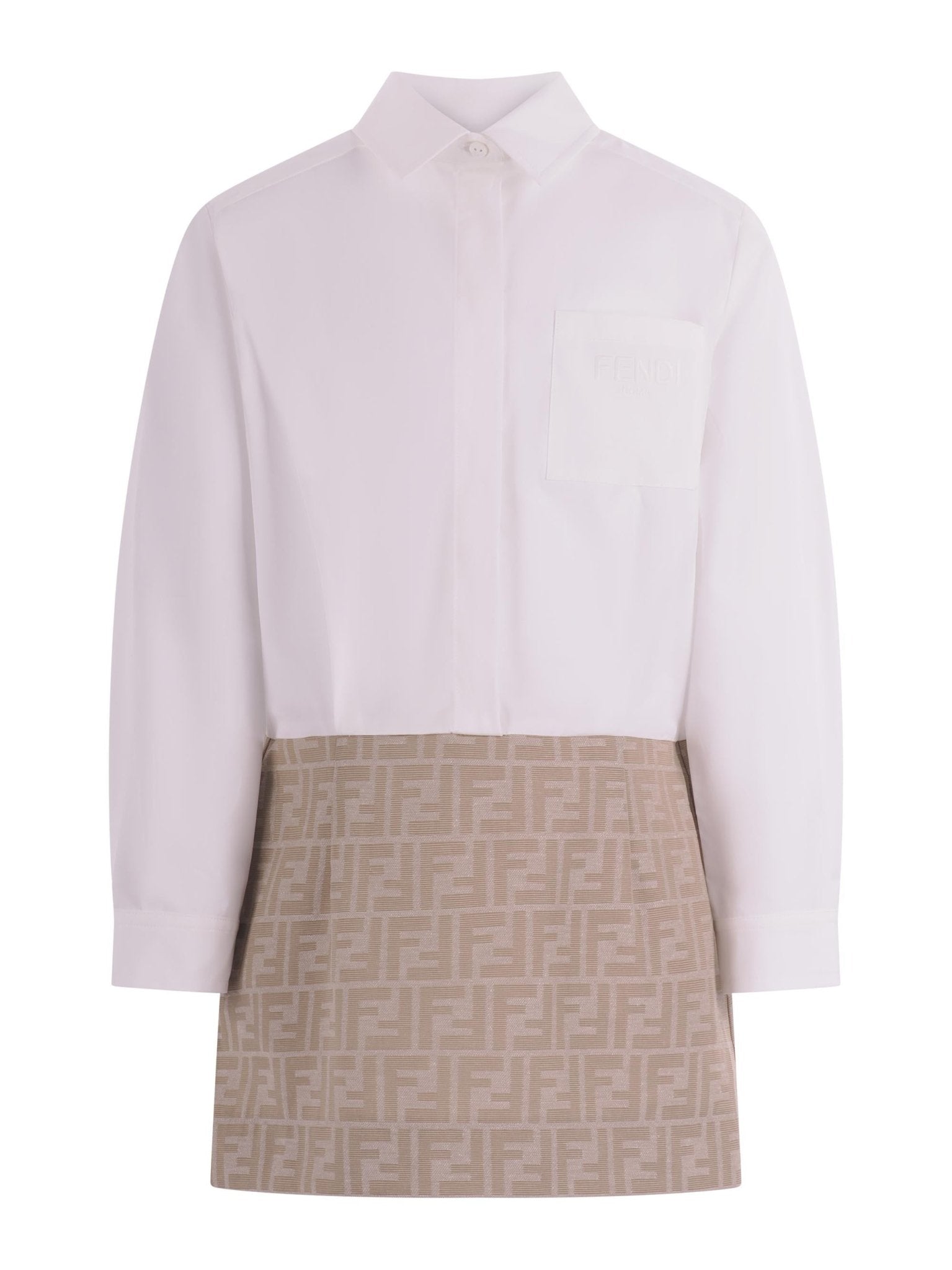 Abito per bambina Fendi Kids multicolore con gonna in tessuto jacquard - Rubino Kids