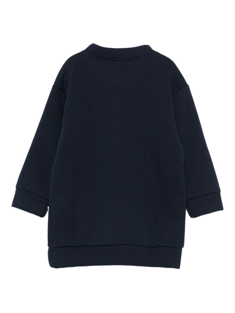 Abito per bambina Il Gufo blu con ricamo a forma di gatto - Rubino Kids