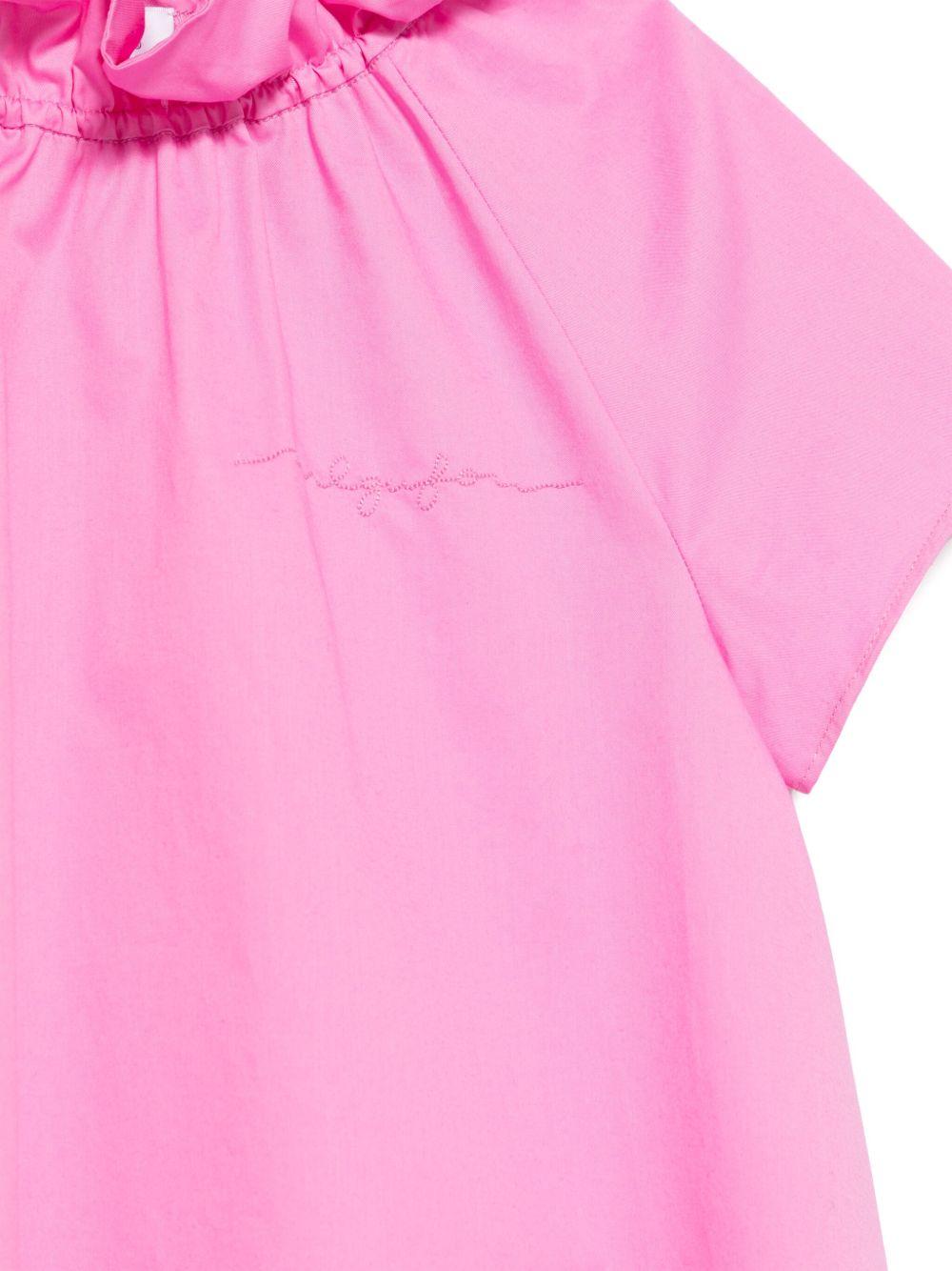 Abito per bambina Il Gufo fucsia in popeline - Rubino Kids