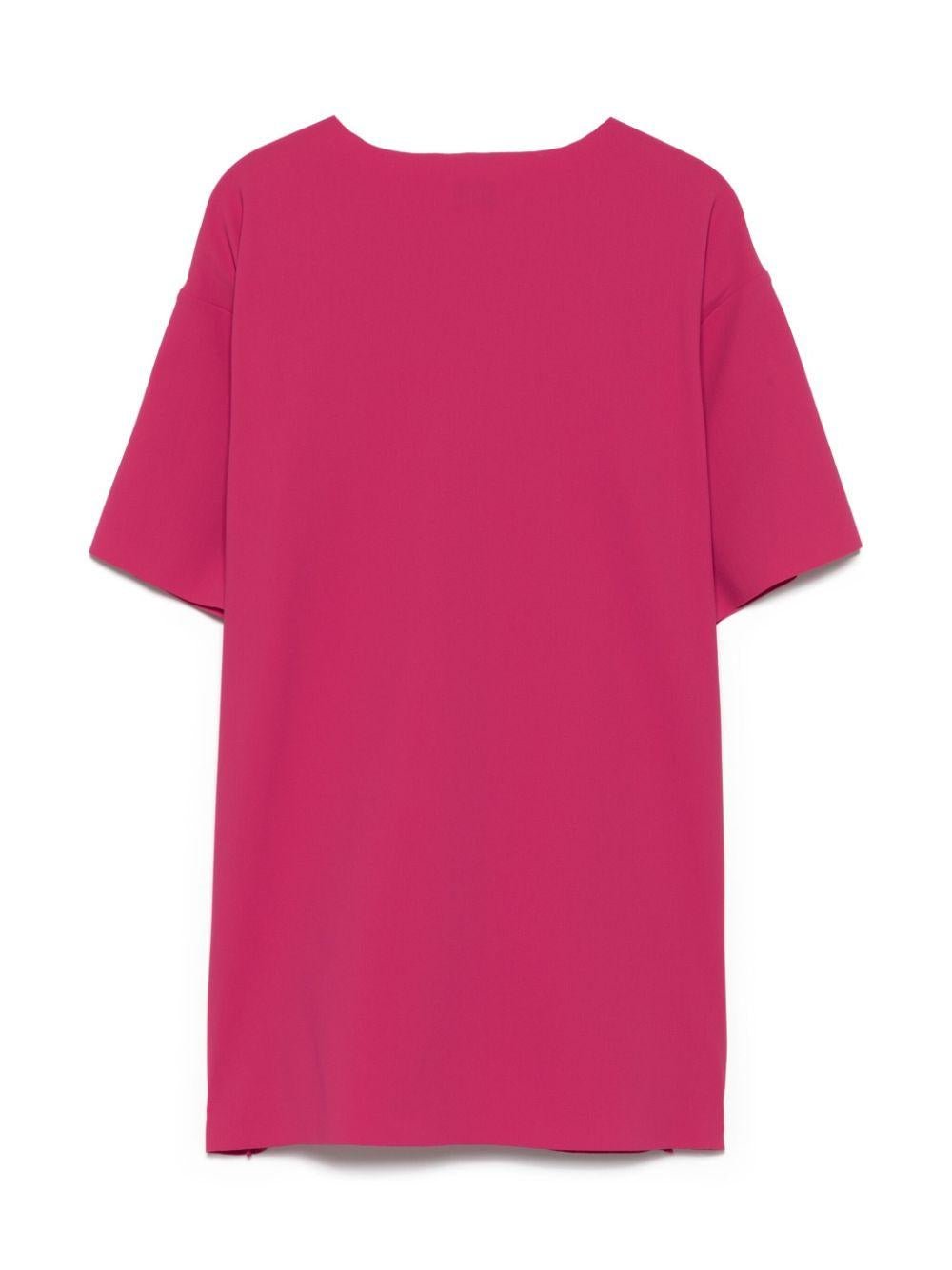 Abito per bambina Il Gufo rosso a fiori con maniche corte - Rubino Kids