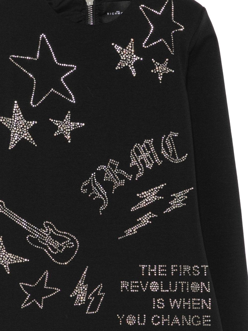 Abito per bambina John Richmond Junior nero con strass - Rubino Kids