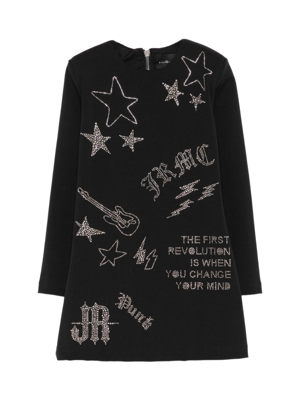 Abito per bambina John Richmond Junior nero con strass - Rubino Kids
