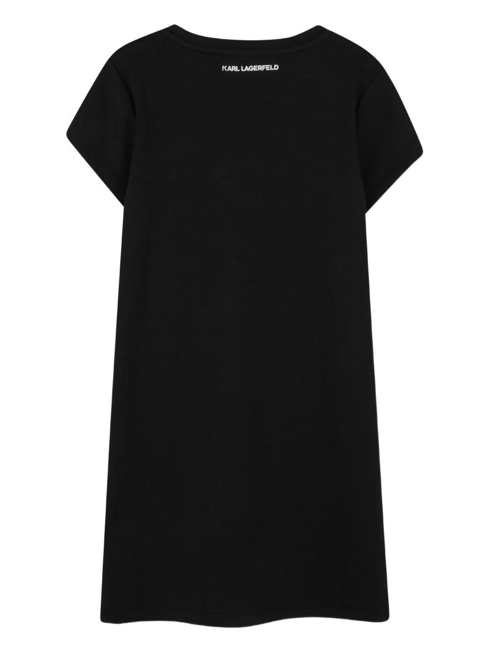 Abito per bambina Karl Lagerfeld Kids nero con stampa grafica - Rubino Kids