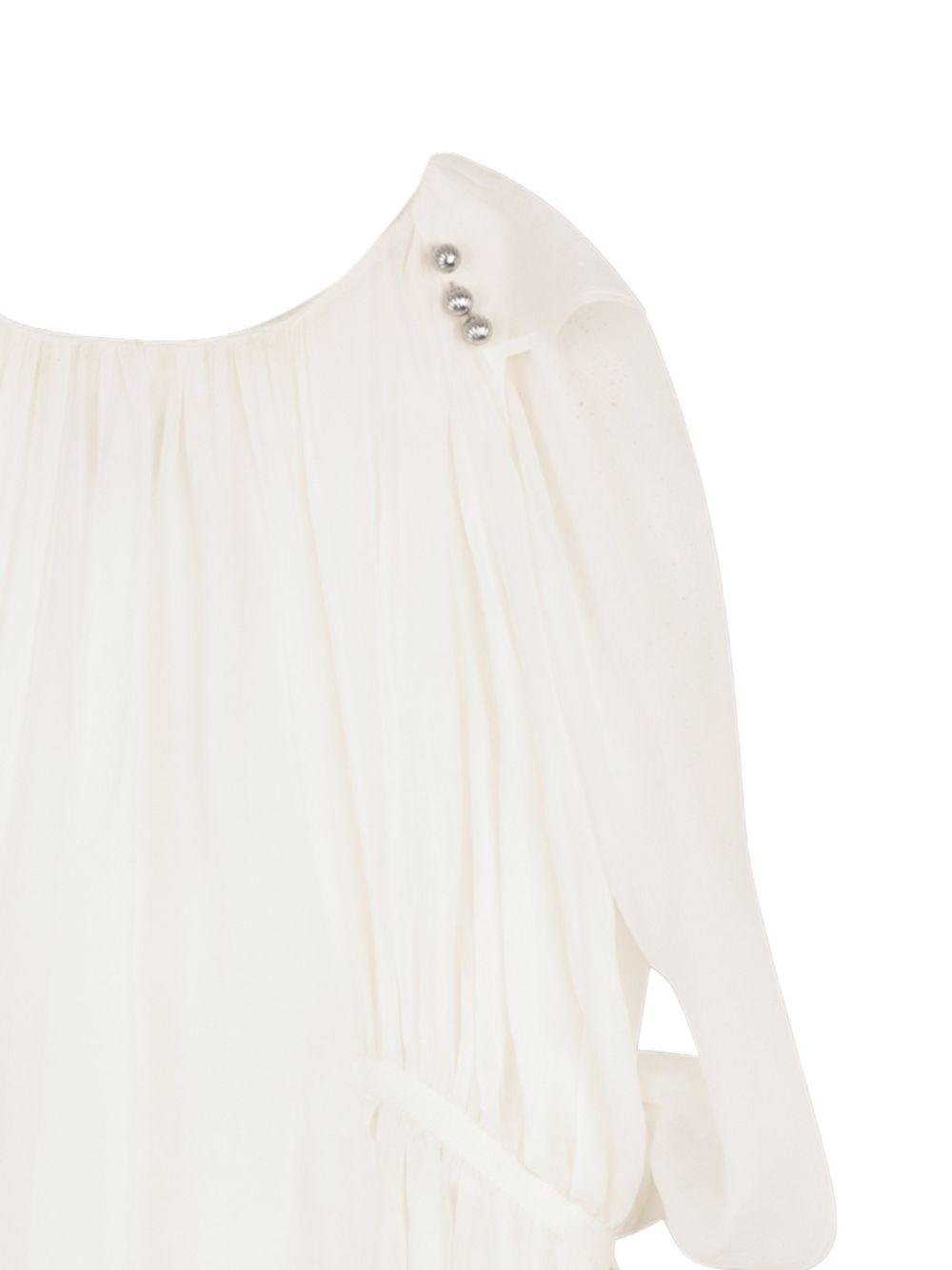 Abito per bambina Lanvin Enfant bianco con decorazione con drappeggio - Rubino Kids