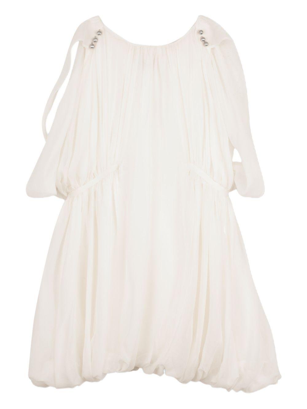 Abito per bambina Lanvin Enfant bianco con decorazione con drappeggio - Rubino Kids