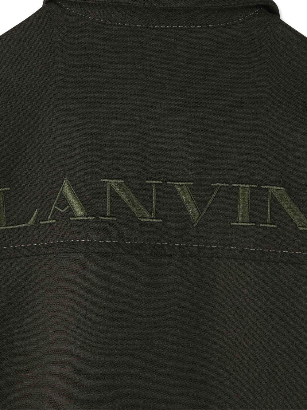 Abito per bambina Lanvin Enfant nero con ricamo con logo - Rubino Kids