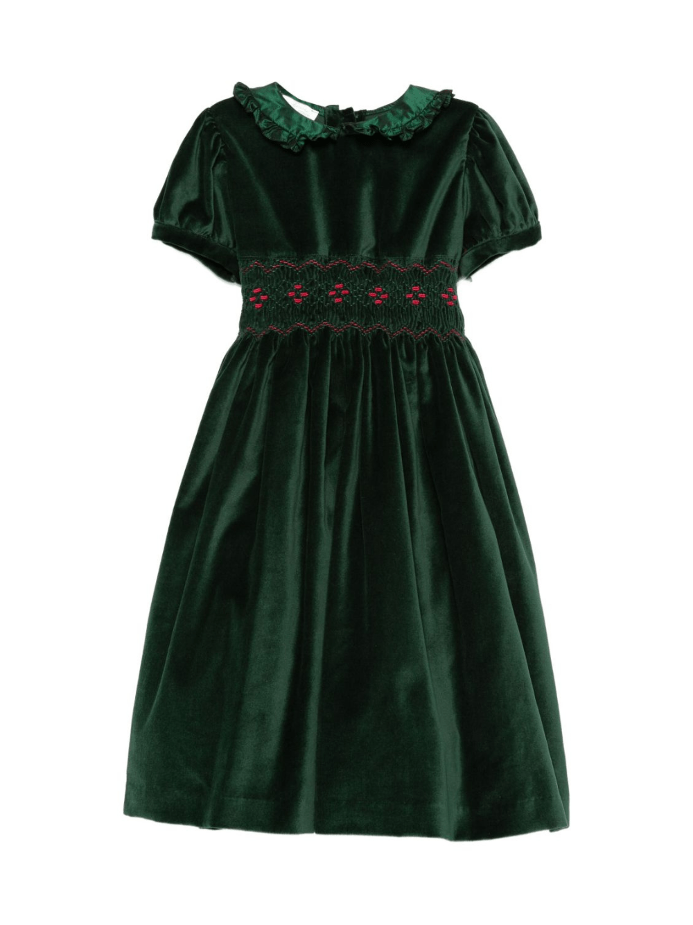 Abito per bambina Mariella Ferrari verde in velluto - Rubino Kids