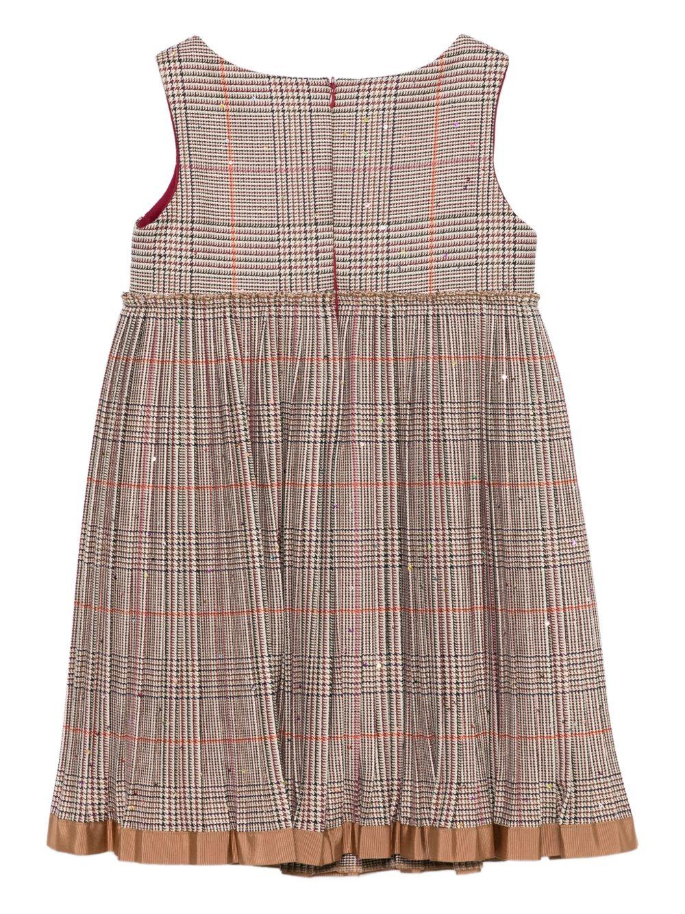 Abito per bambina Mi Mi Sol marrone con motivo a quadri - Rubino Kids