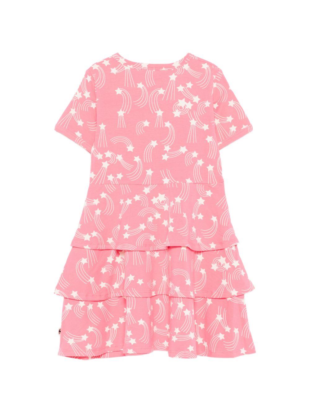 Abito per bambina Mini Rodini rosa con stampa a stelle all - over - Rubino Kids