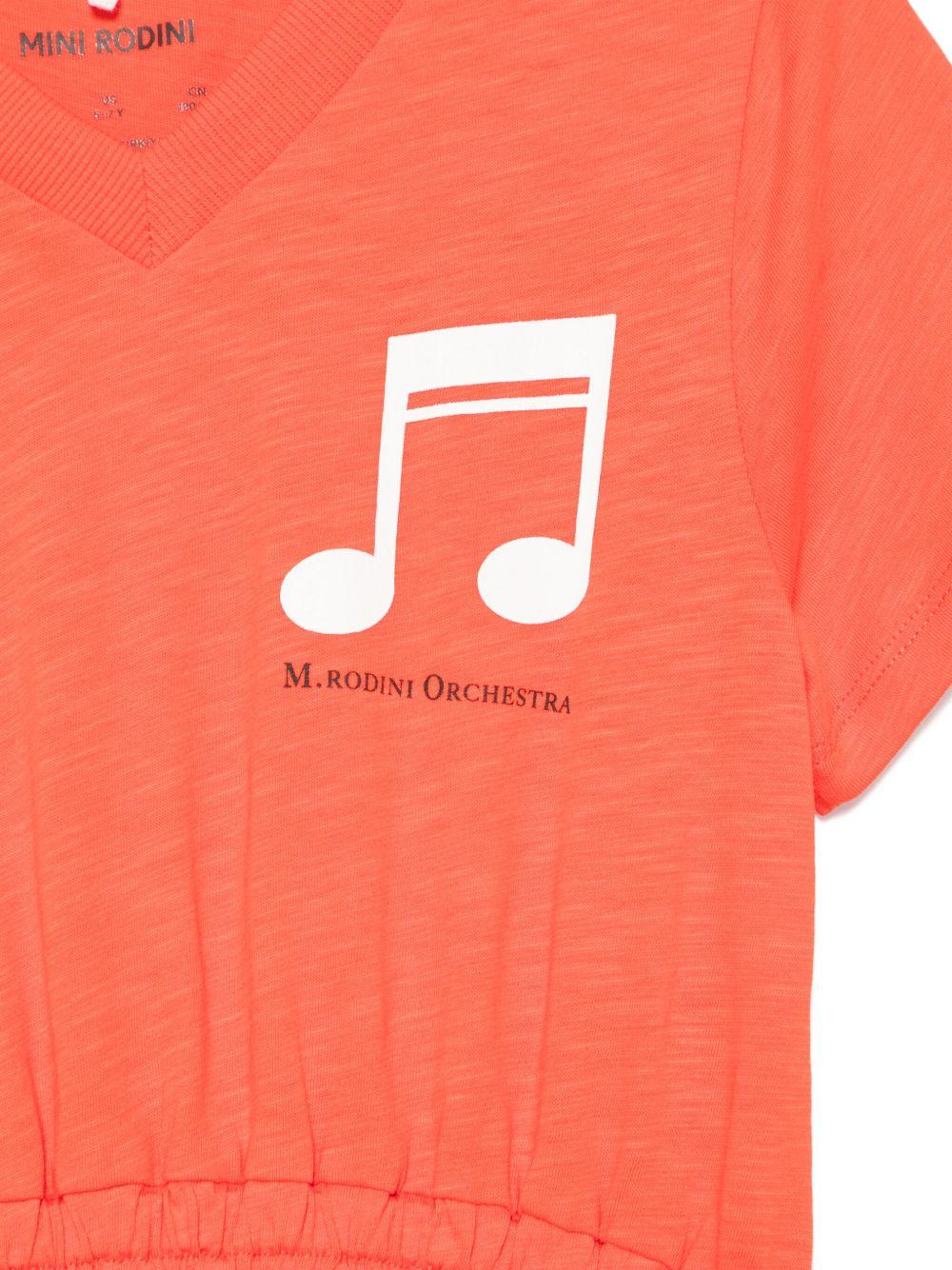 Abito per bambina Mini Rodini rosso con applicazione sul petto - Rubino Kids