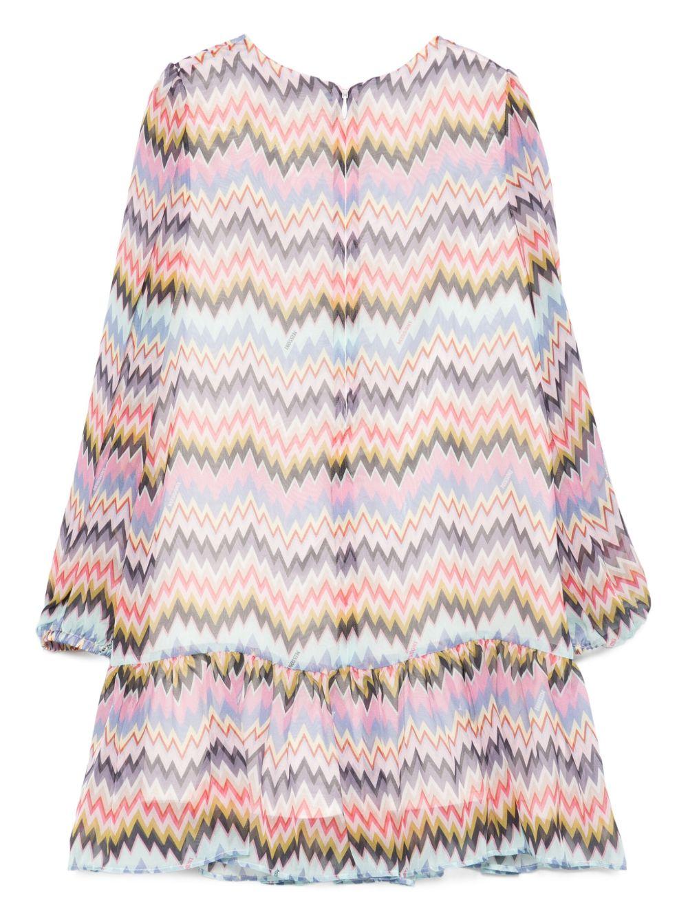 Abito per bambina Missoni Kids multicolore con motivo a zigzag - Rubino Kids