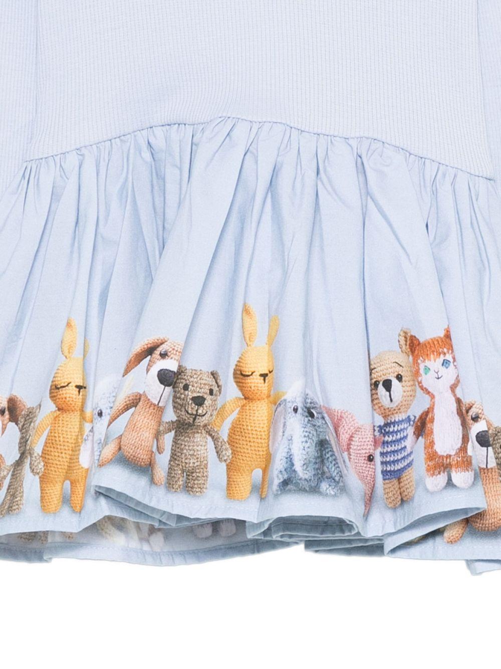 Abito per bambina Molo azzurro con stampa animali - Rubino Kids