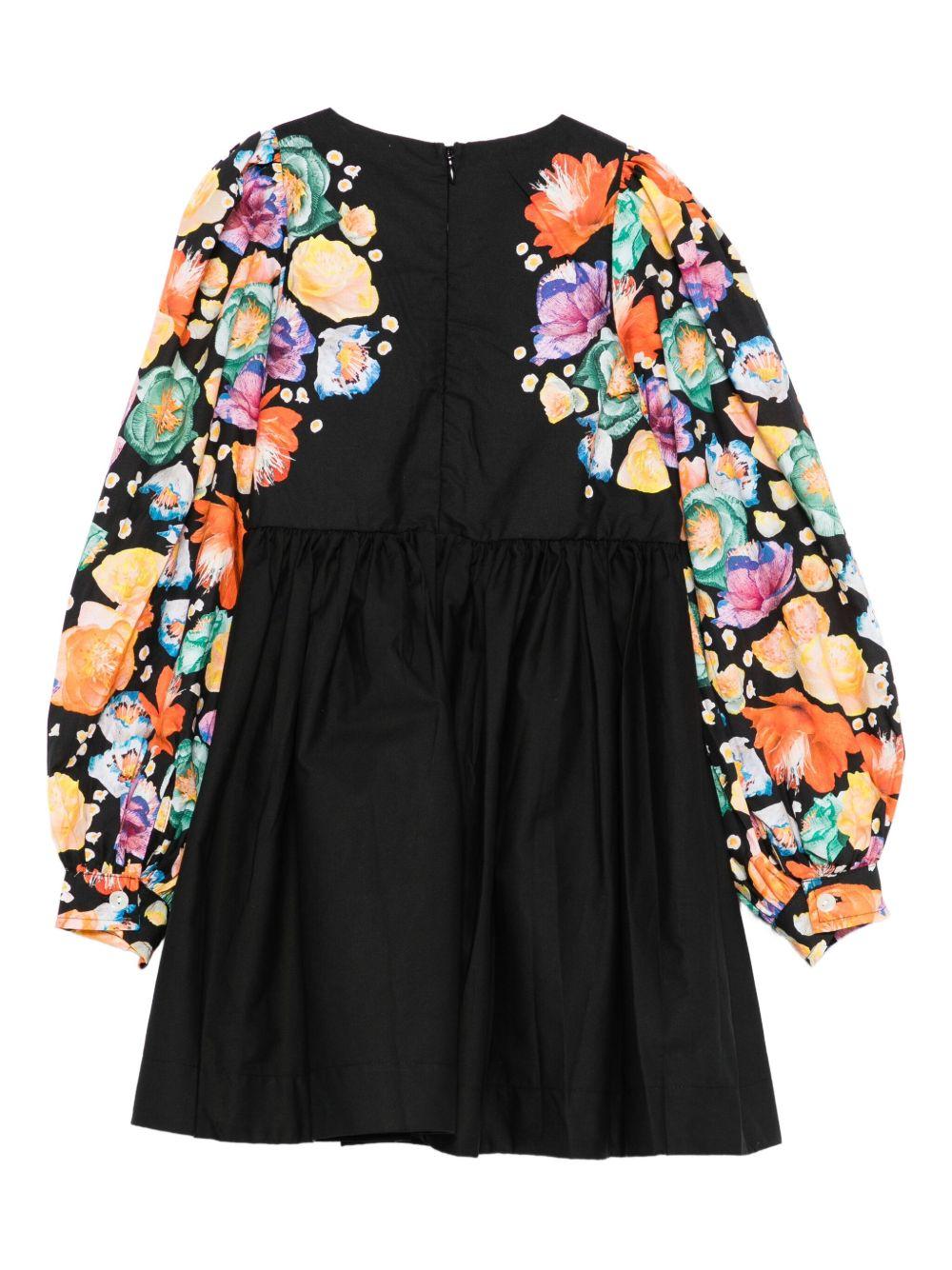 Abito per bambina Molo Cybil nero con stampa floreale - Rubino Kids