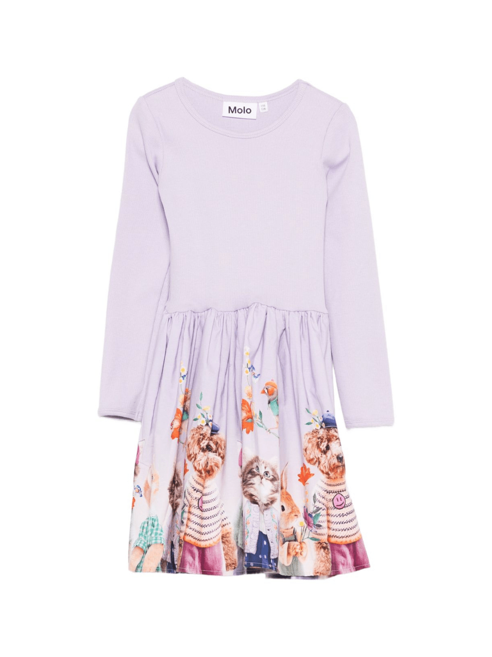 Abito per bambina Molo lilla con stampa animalier - Rubino Kids