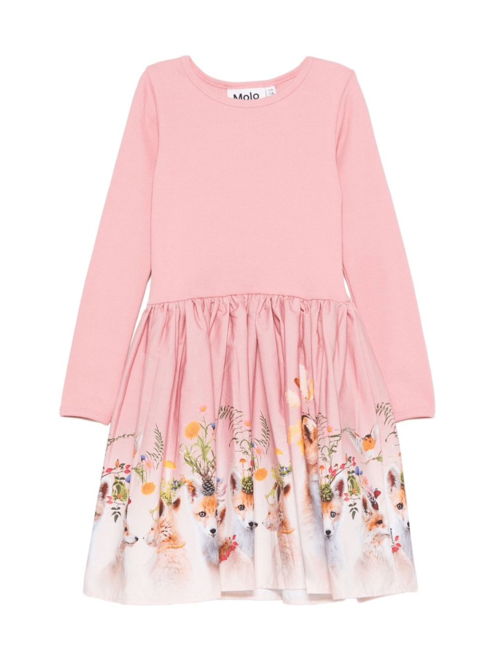 Abito per bambina Molo rosa con stampa volpe - Rubino Kids