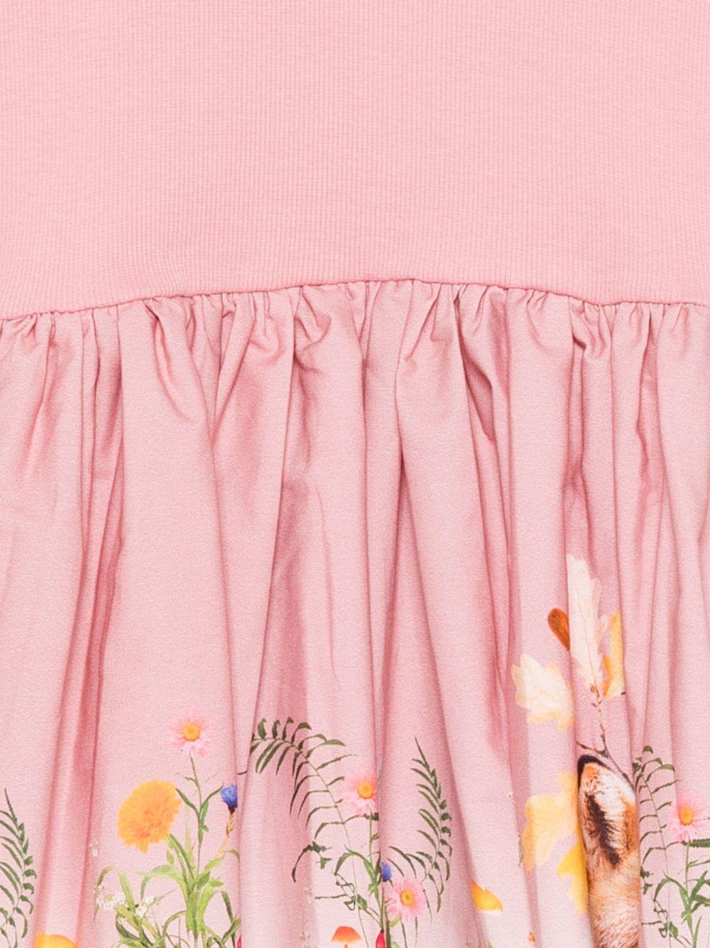 Abito per bambina Molo rosa con stampa volpe - Rubino Kids