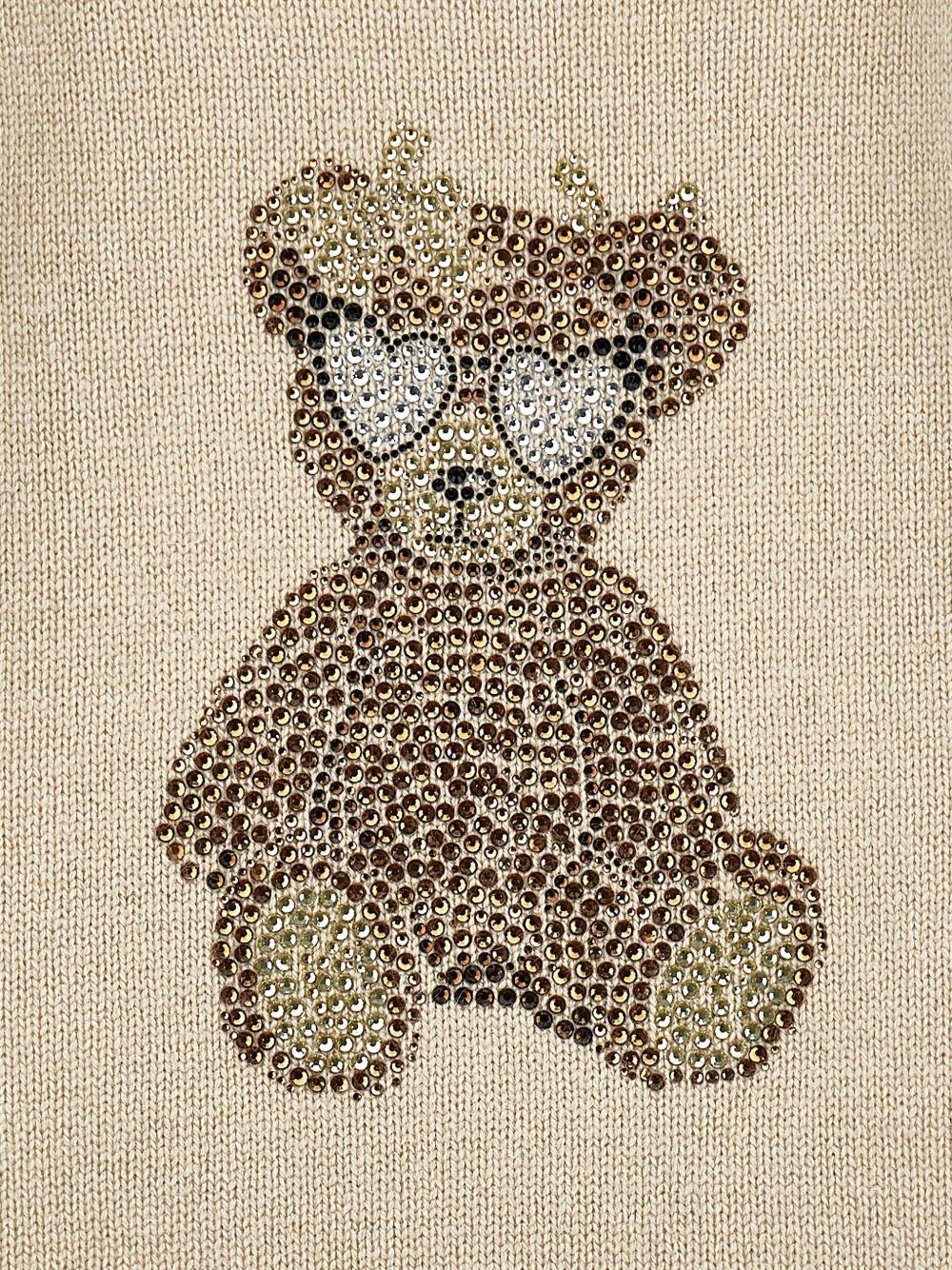 Abito per bambina Monnalisa beige con stampa Bear - Rubino Kids