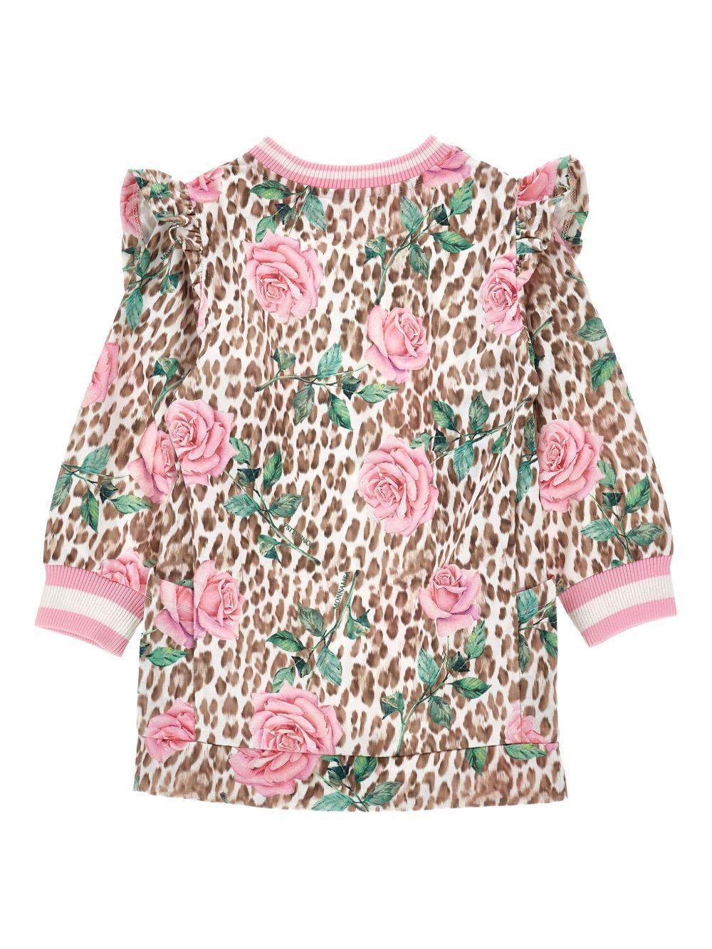 Abito per bambina Monnalisa beige con stampa leopardata - Rubino Kids