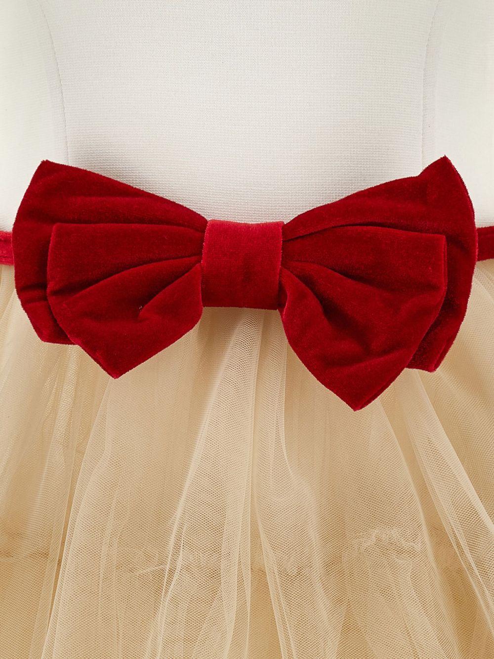 Abito per bambina Monnalisa bianco con cintura rimovibile - Rubino Kids