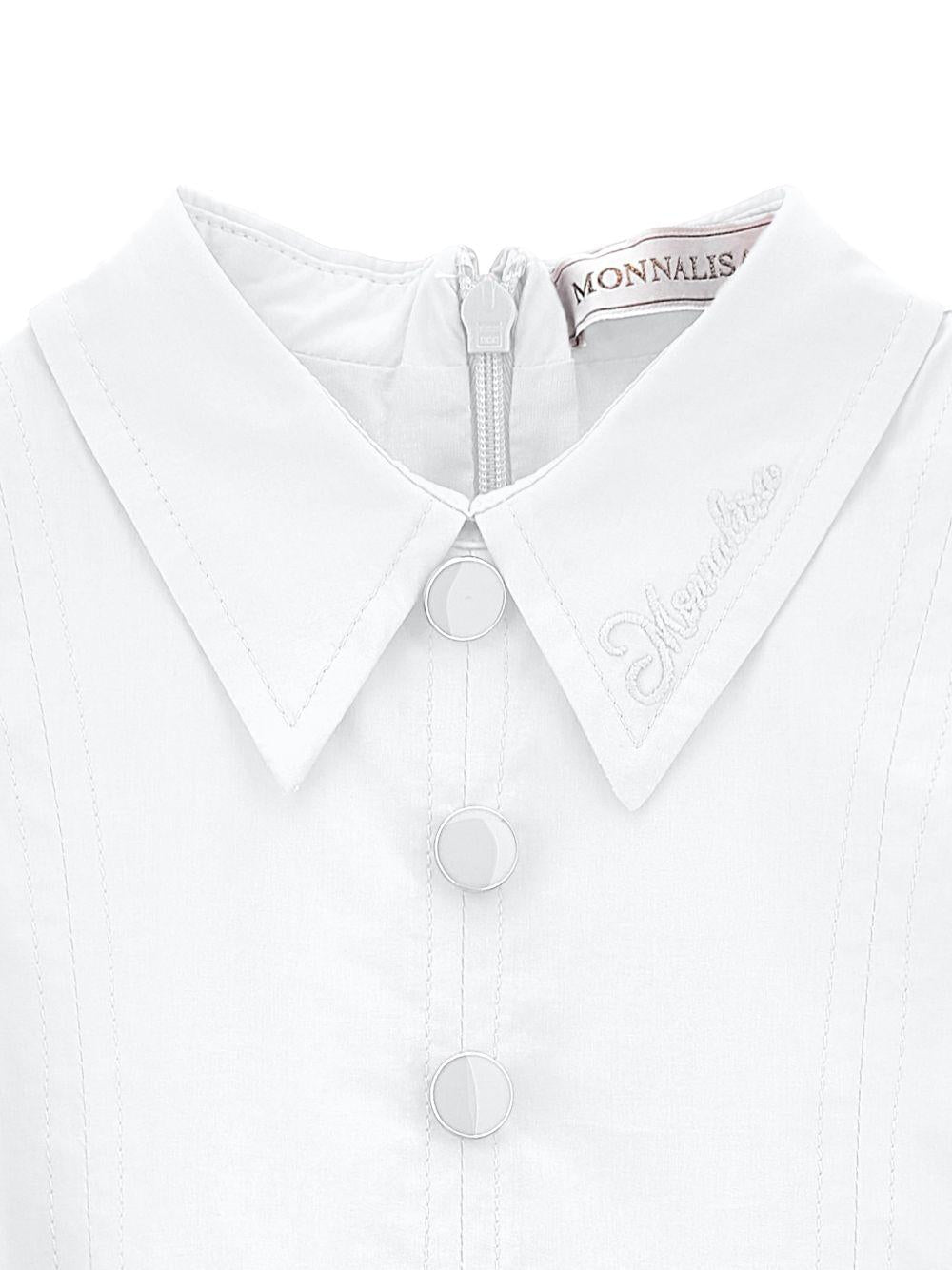 Abito per bambina Monnalisa bianco con dettaglio con fiocco - Rubino Kids