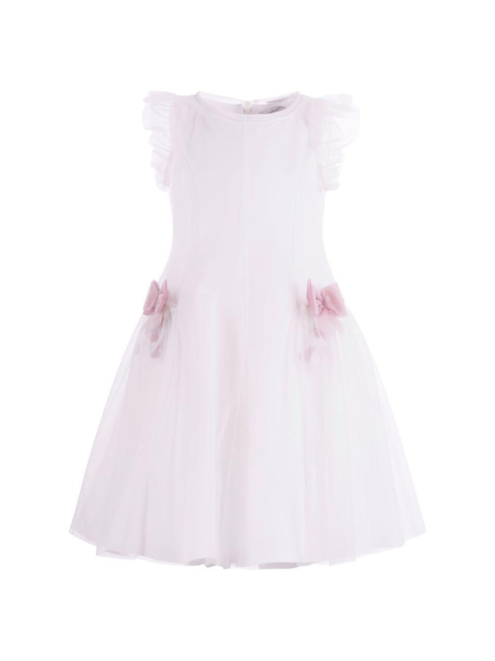 Abito per bambina Monnalisa bianco con fiocco - Rubino Kids