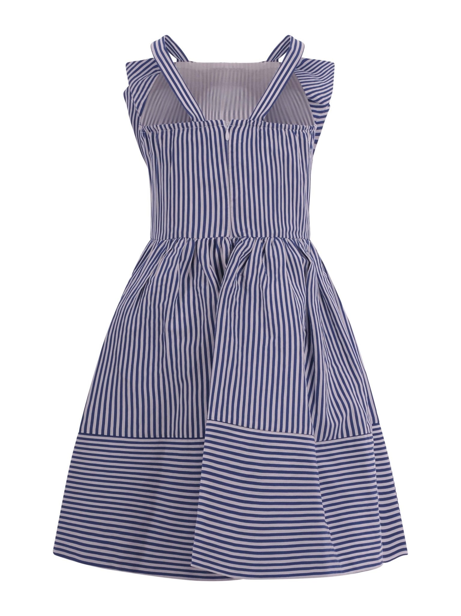 Abito per bambina Monnalisa blu a righe - Rubino Kids