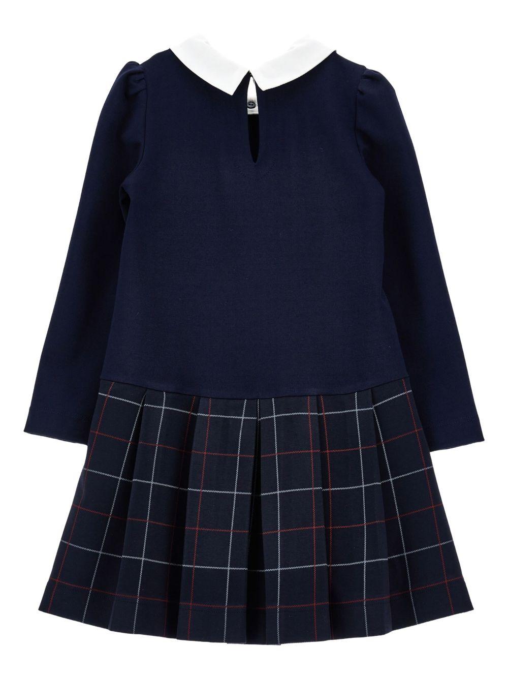 Abito per bambina Monnalisa blu con motivo tartan - Rubino Kids