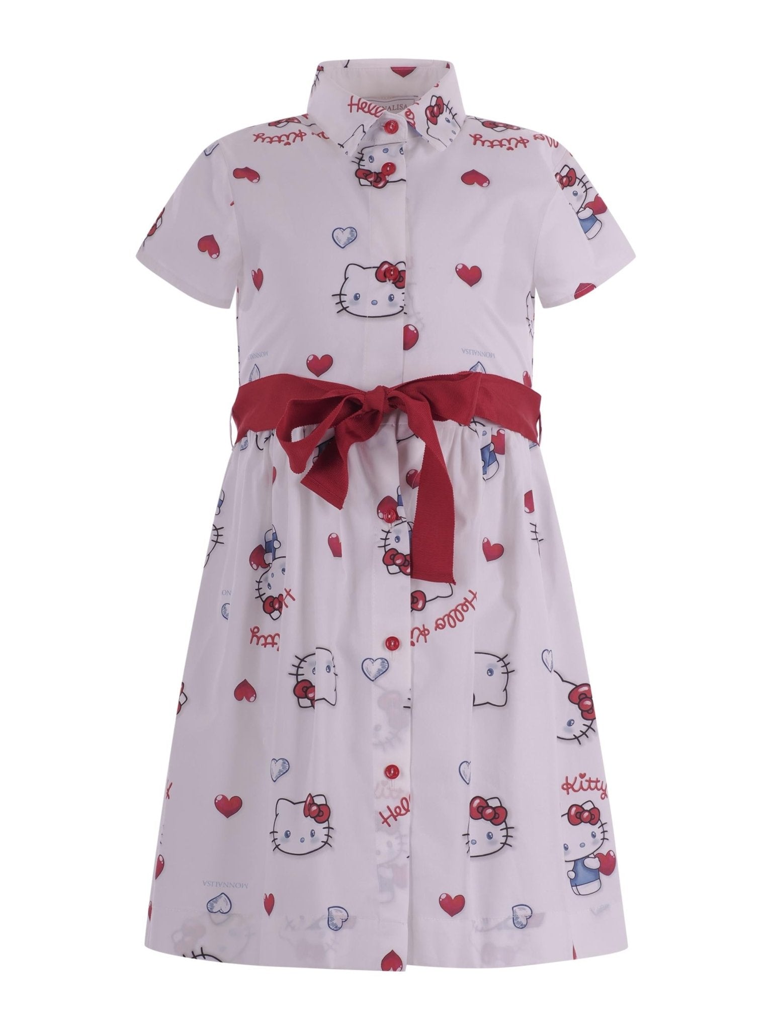 Abito per bambina Monnalisa multicolor con stampa grafica all - over - Rubino Kids