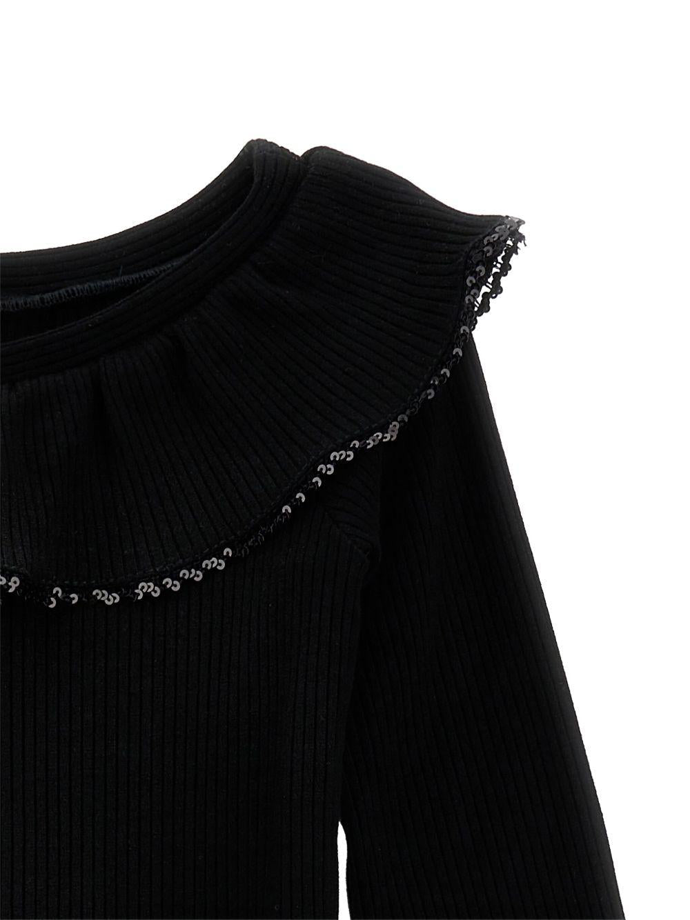 Abito per bambina Monnalisa nero con dettagli con ruches - Rubino Kids