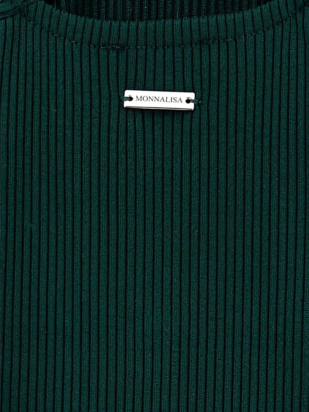 Abito per bambina Monnalisa verde con dettaglio cut - out - Rubino Kids