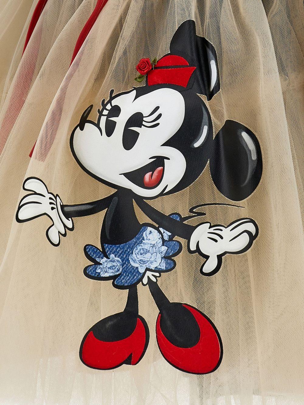 Abito per bambina Monnalisa x Disney multicolore con stampa Minnie Mouse - Rubino Kids