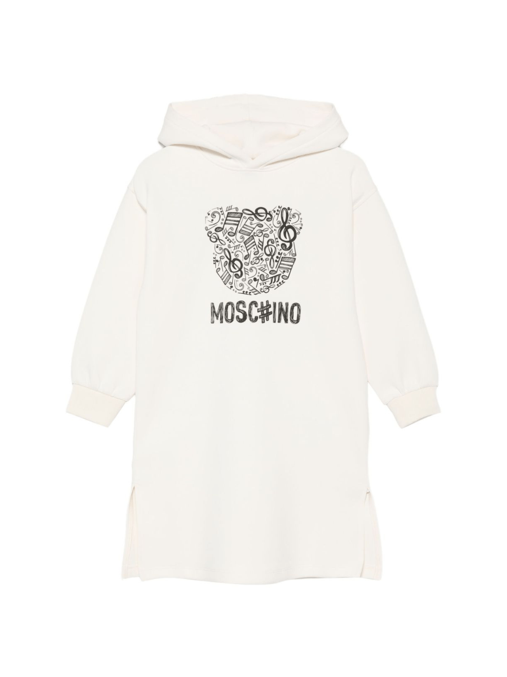 Abito per bambina Moschino Kids bianco con cappuccio - Rubino Kids