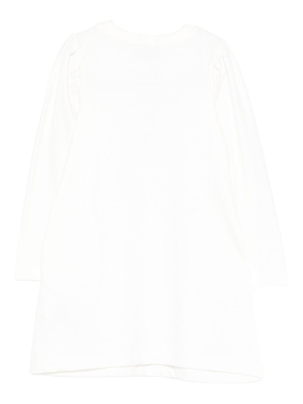 Abito per bambina Moschino Kids bianco con maniche lunghe - Rubino Kids