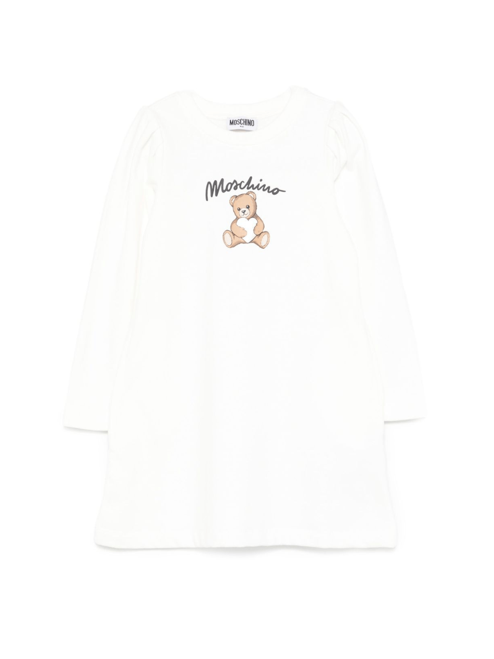 Abito per bambina Moschino Kids bianco con maniche lunghe - Rubino Kids
