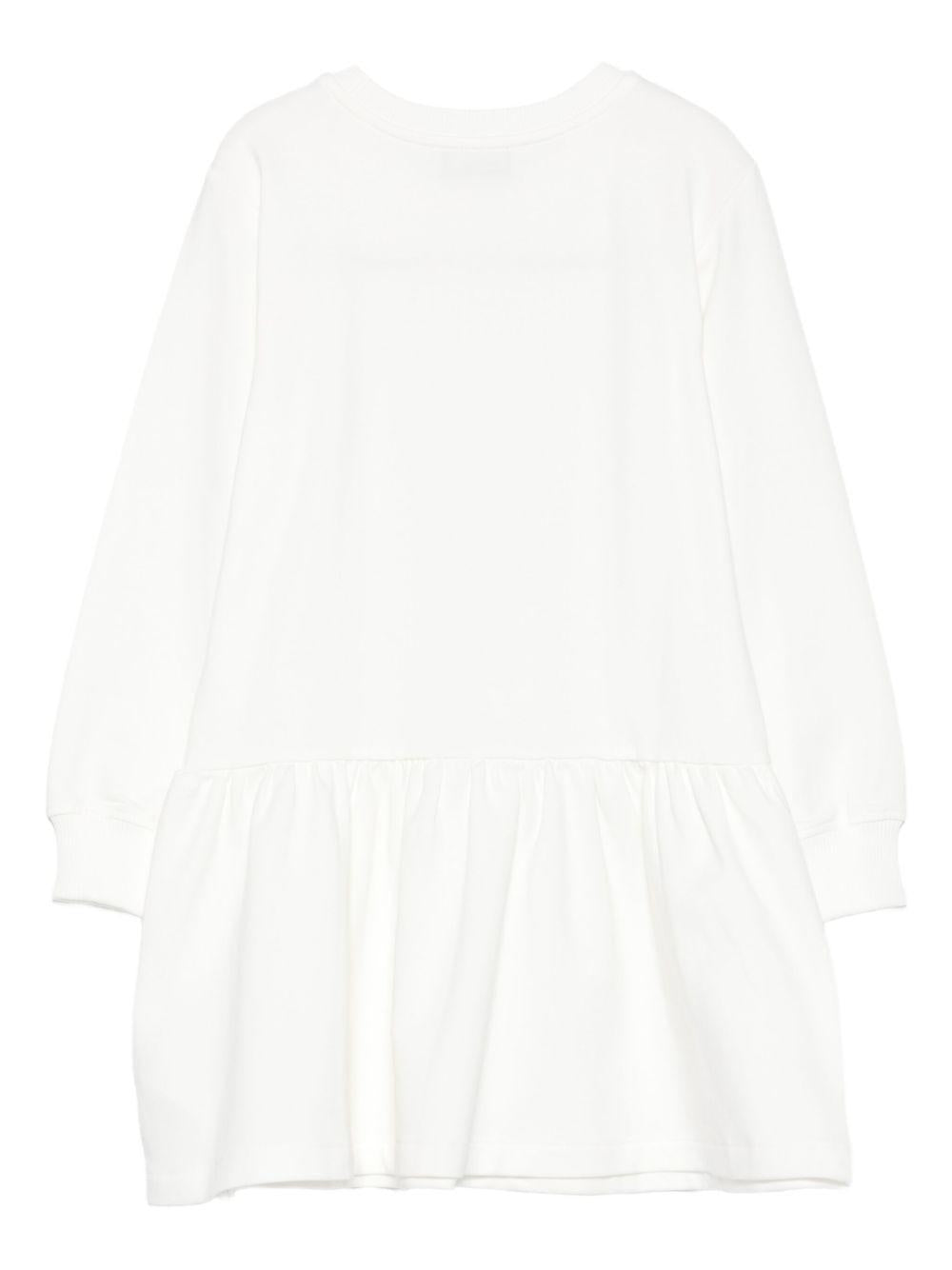 Abito per bambina Moschino Kids bianco con stampa Teddy Bear - Rubino Kids