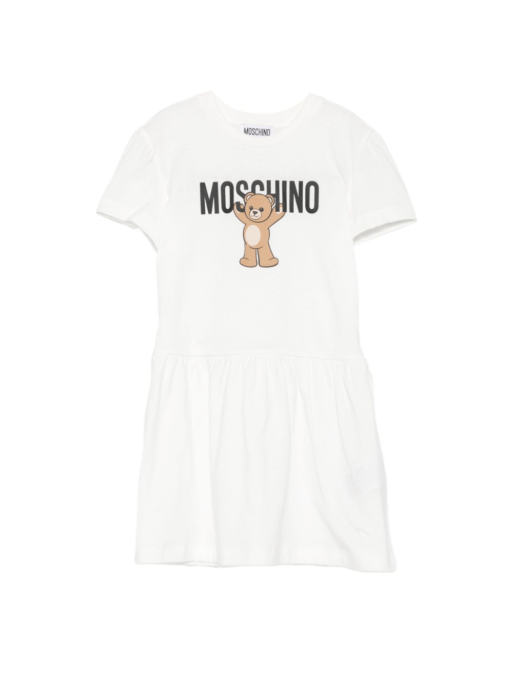 Abito per bambina Moschino Kids bianco con stampa teddy - Rubino Kids
