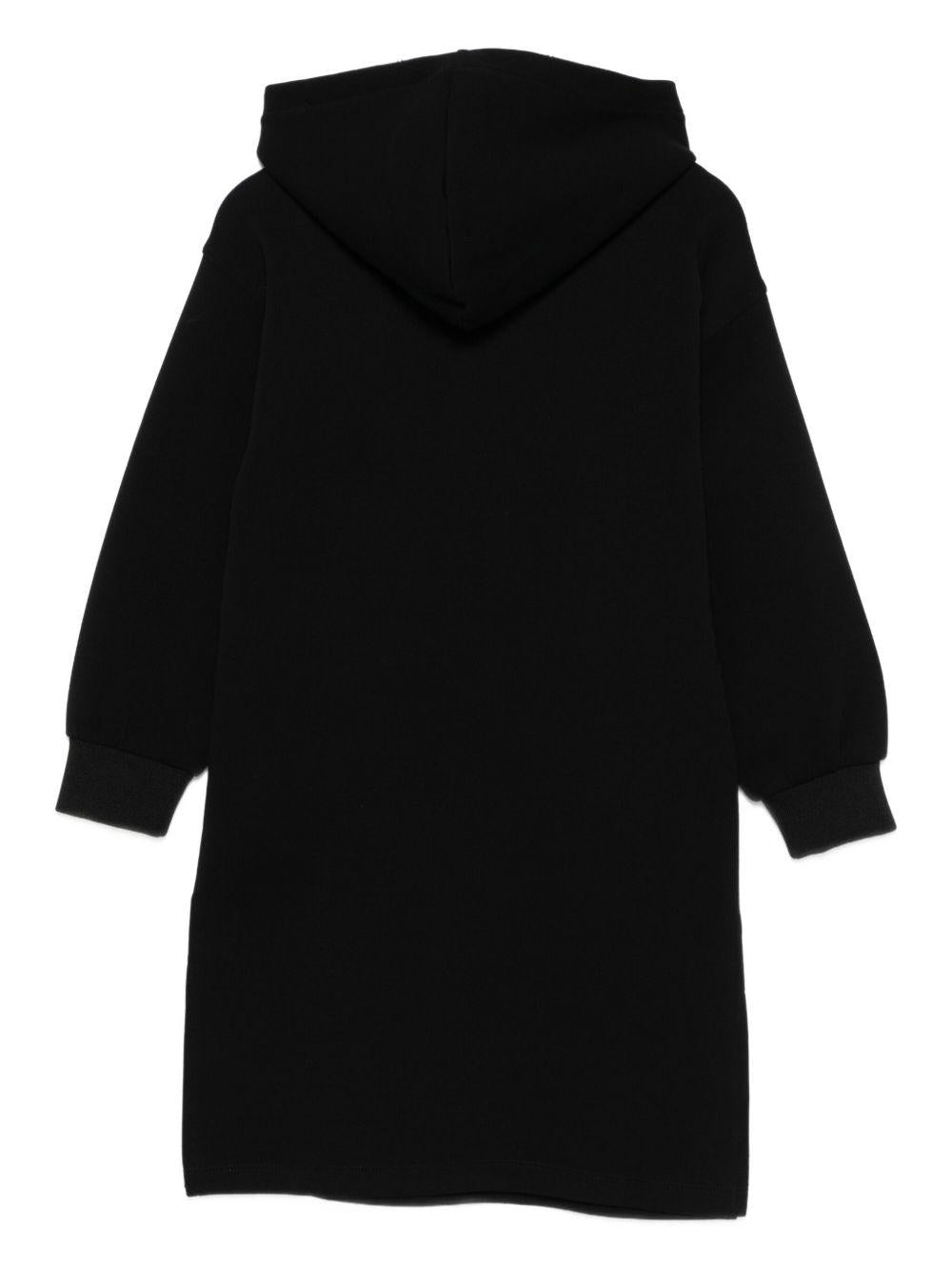 Abito per bambina Moschino Kids nero con cappuccio - Rubino Kids