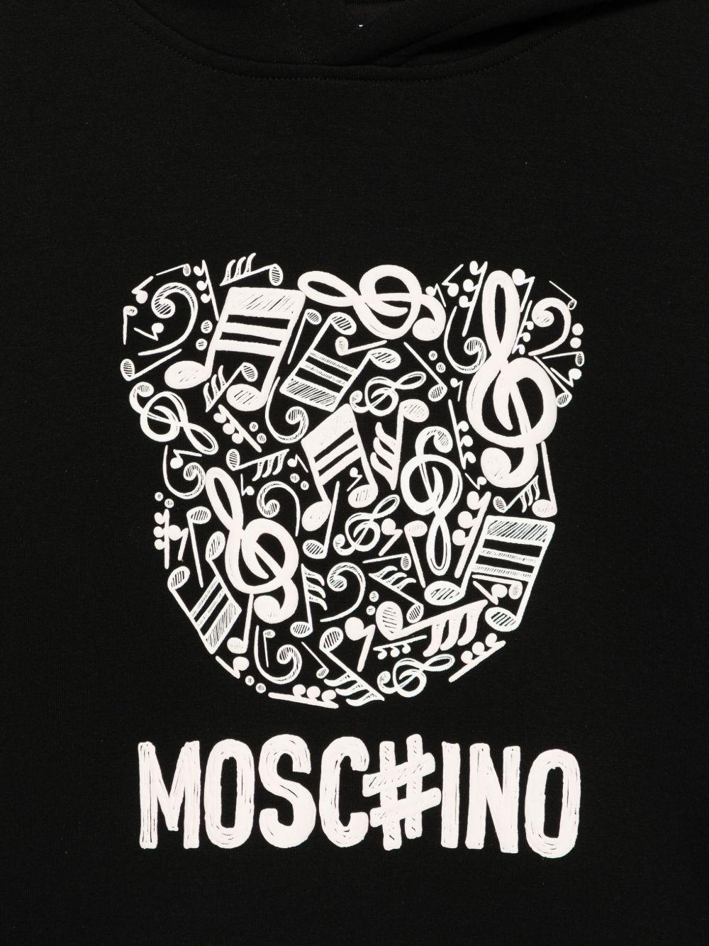 Abito per bambina Moschino Kids nero con cappuccio - Rubino Kids