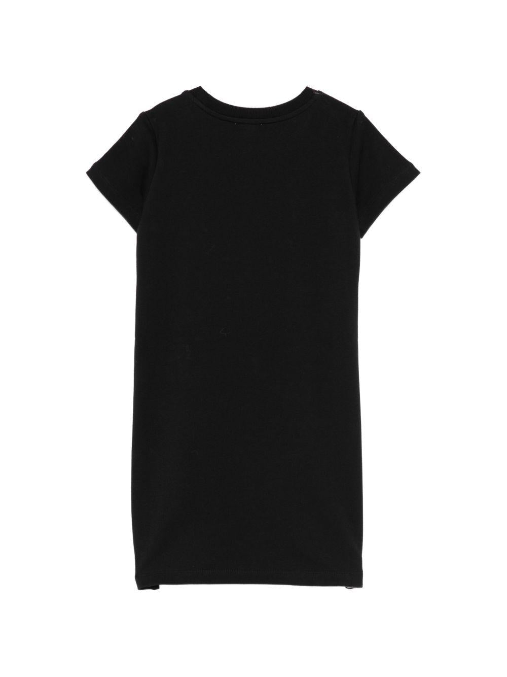 Abito per bambina Moschino Kids nero con logo in strass - Rubino Kids