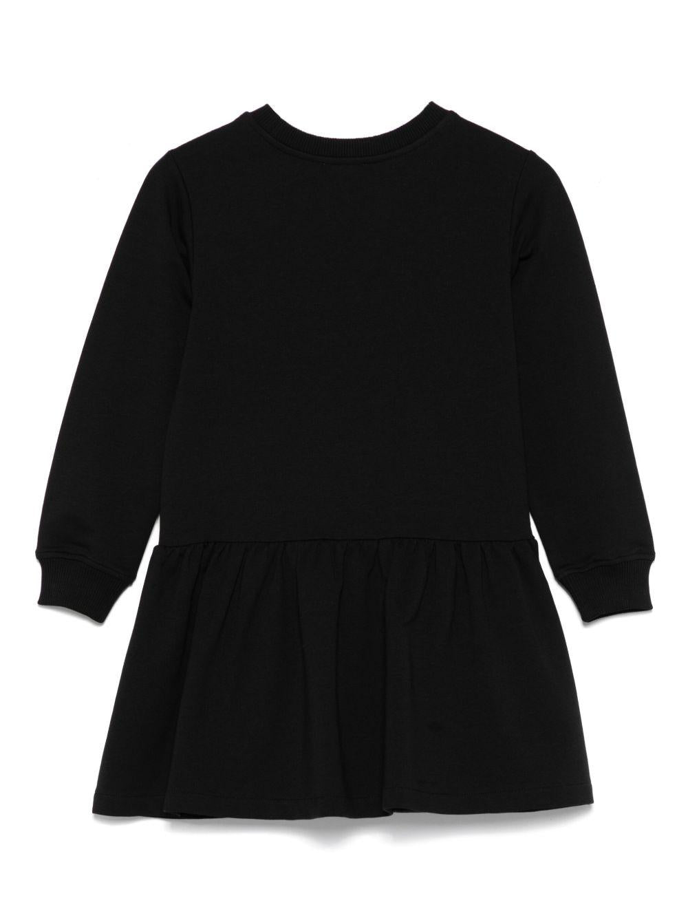 Abito per bambina Moschino Kids nero con logo Teddy Bear - Rubino Kids