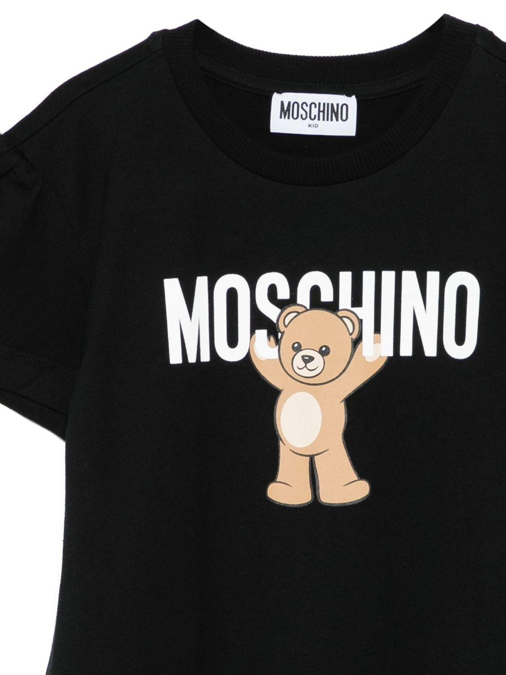 Abito per bambina Moschino Kids nero con stampa teddy - Rubino Kids