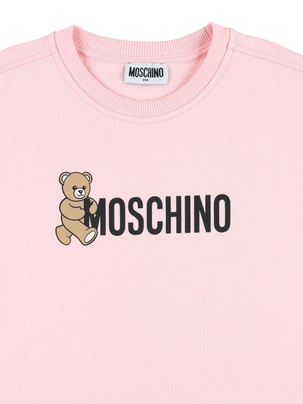 Abito per bambina Moschino Kids rosa con logo Teddy - Rubino Kids