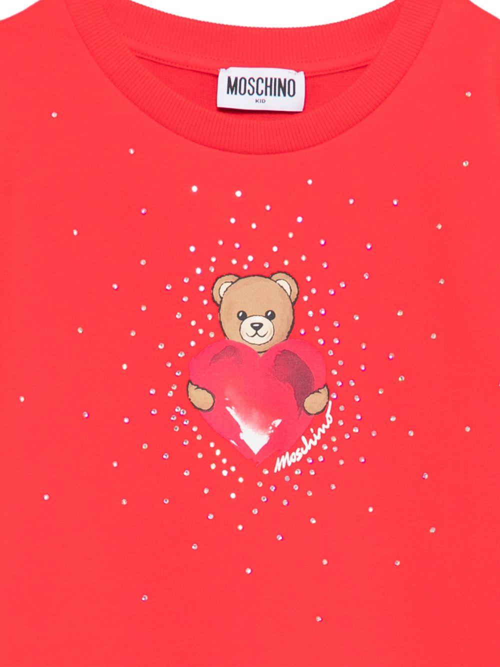 Abito per bambina Moschino Kids rosso con stampa grafica Teddy Bear - Rubino Kids