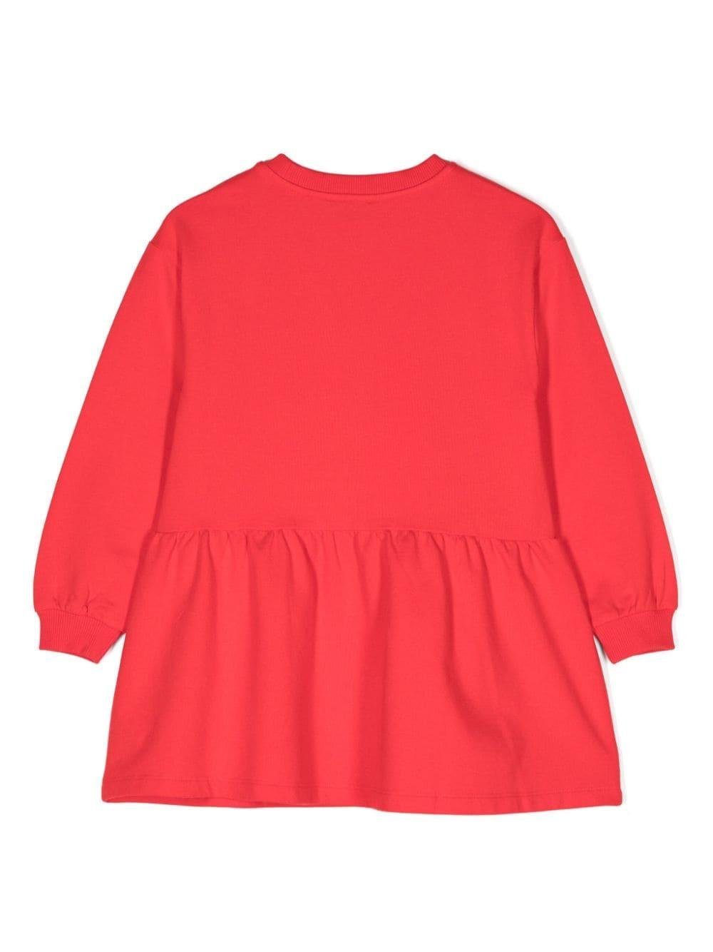 Abito per bambina Moschino Kids rosso con stampa Teddy Bear - Rubino Kids