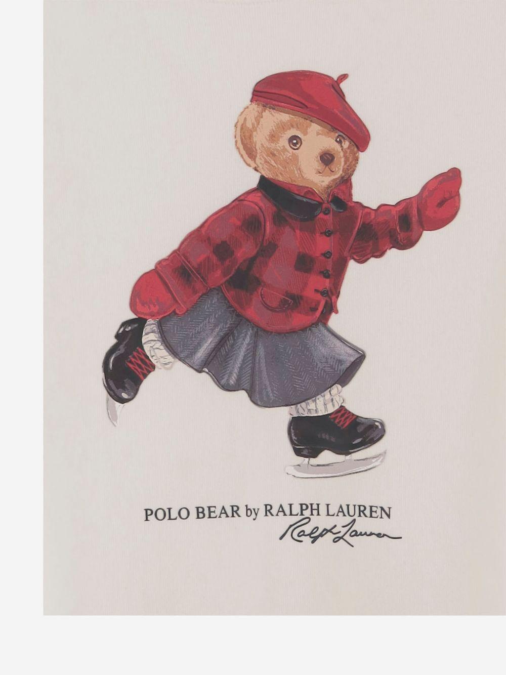 Abito per bambina Polo Ralph Lauren Kids bianco con stampa Polo Bear - Rubino Kids