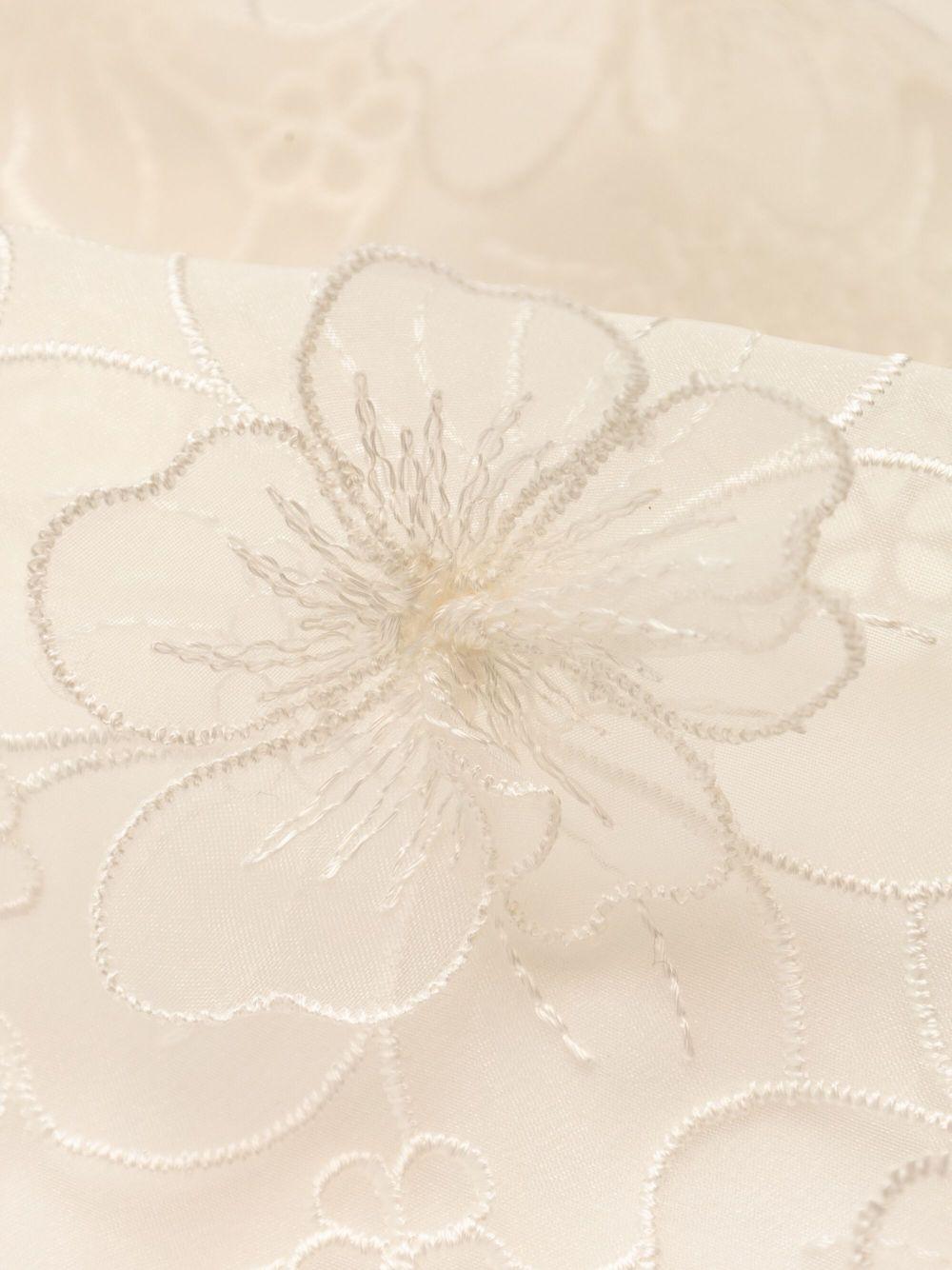 Abito per bambina Self - Portrait Kids beige con ricamo a fiori - Rubino Kids