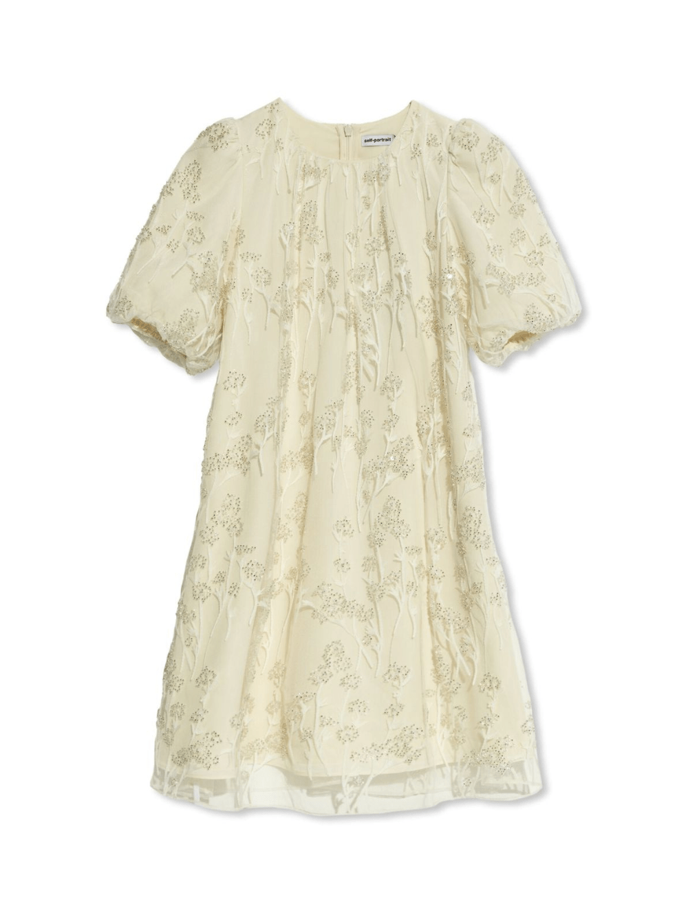 Abito per bambina Self - Portrait Kids beige con ricamo - Rubino Kids